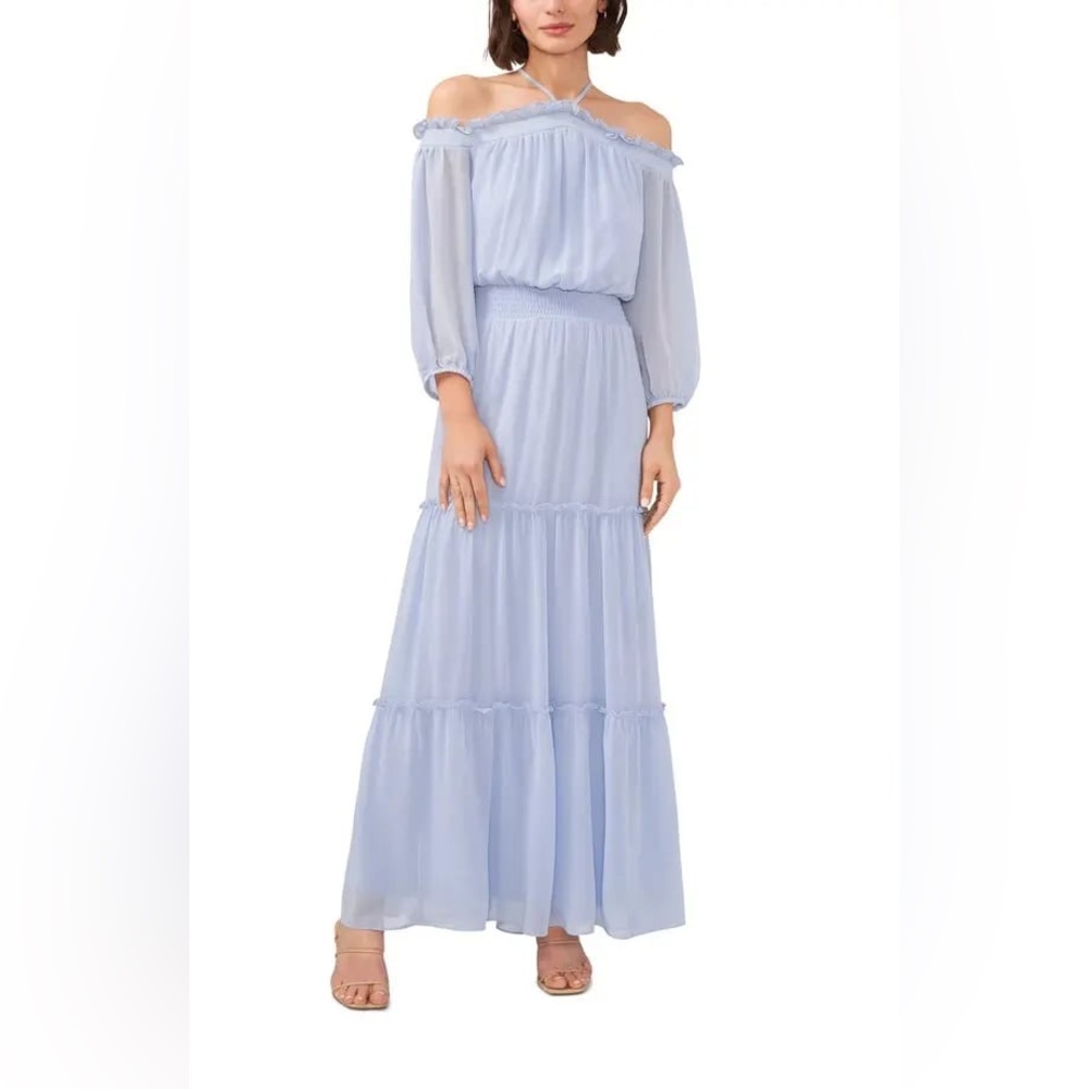 Halogen Off the Shoulder Long Sleeve Maxi Dress